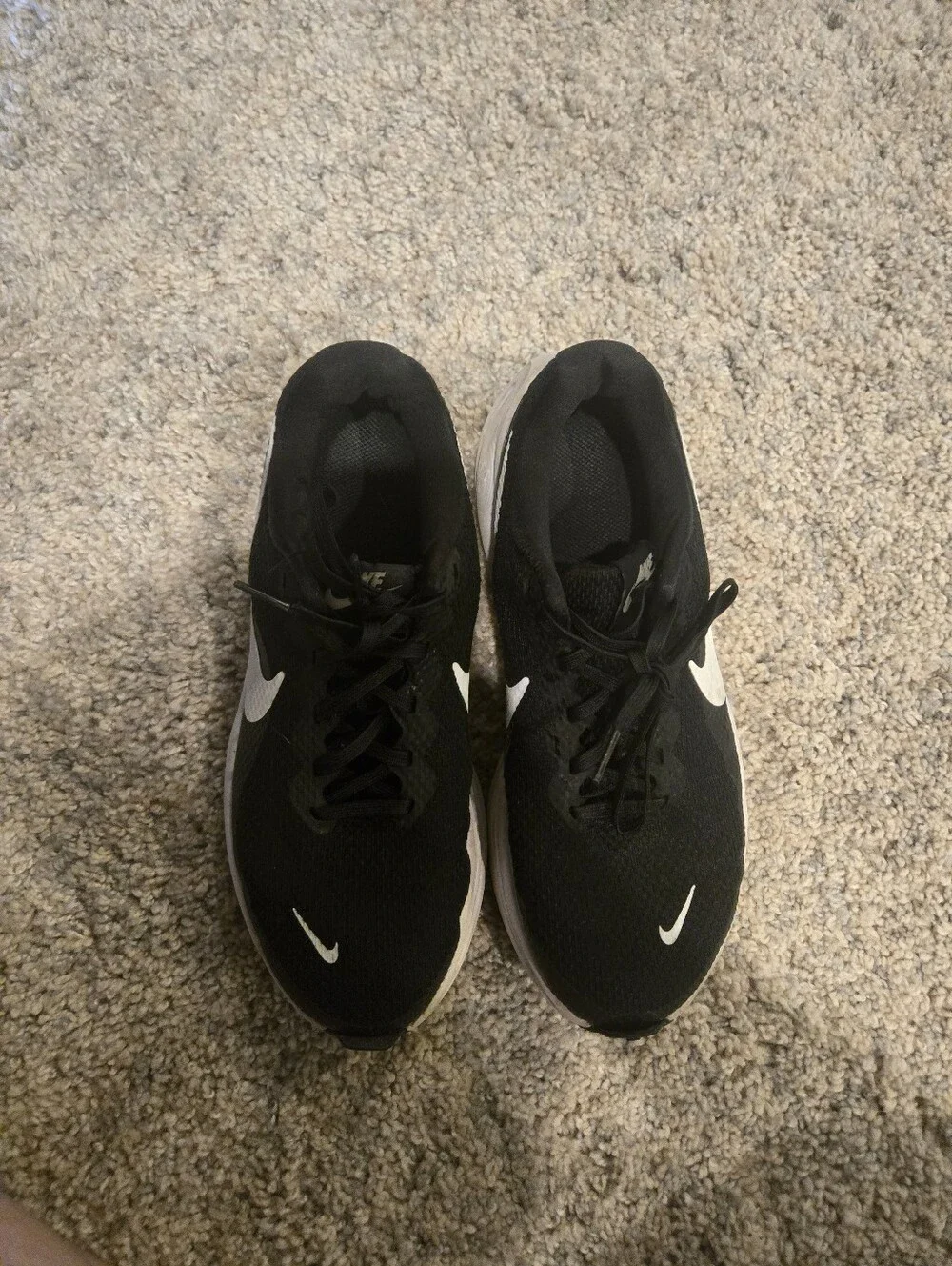 Nike Black with White Swoosh Athletic Sneakers